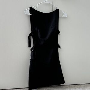 Peppermayo Black Side-Buckle Mini Dress